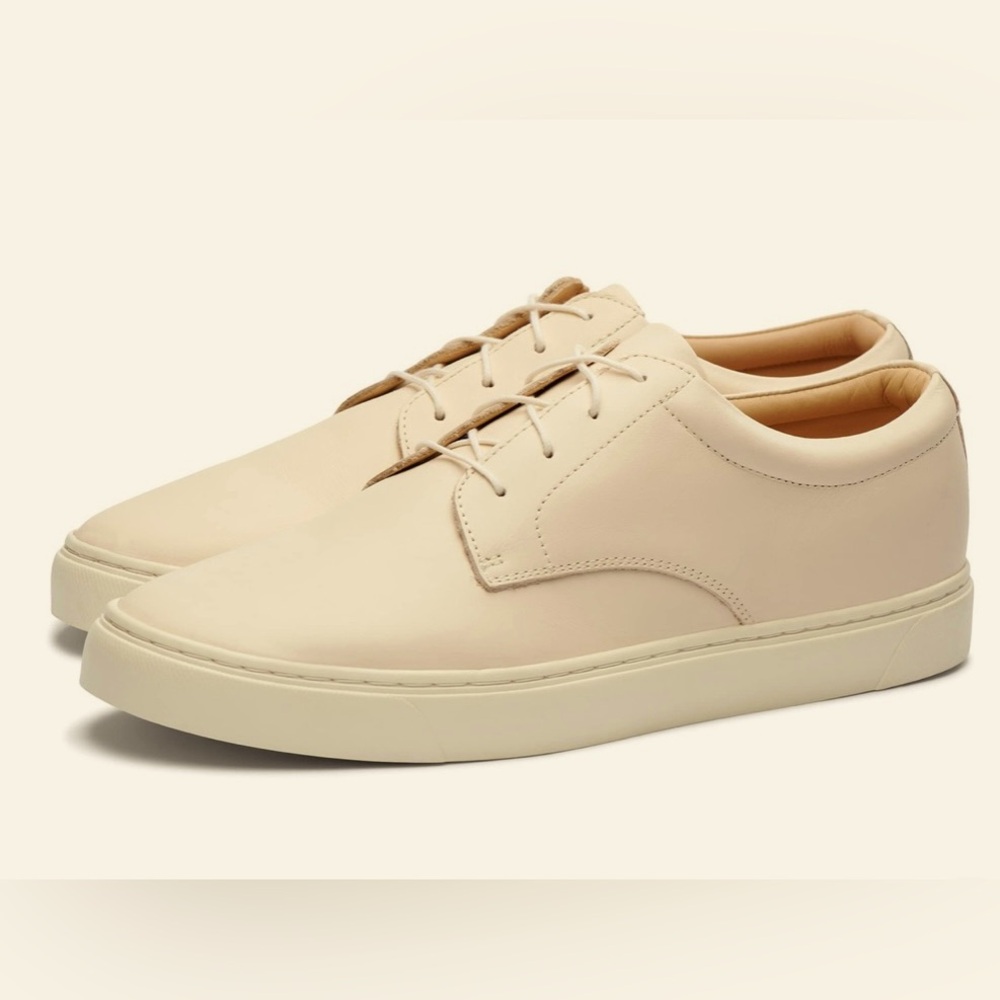 🌟NWT Nisolo Men's Diego Leather Everyday Low Top Sneaker in Bone, Size 9 - Picture 5 of 17